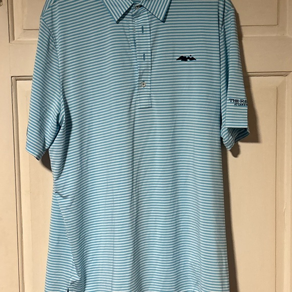 Ralph. Lauren RLX The Reserve At Lake Keowee Golf Polo  Size XL Teal Striped - Picture 5 of 7